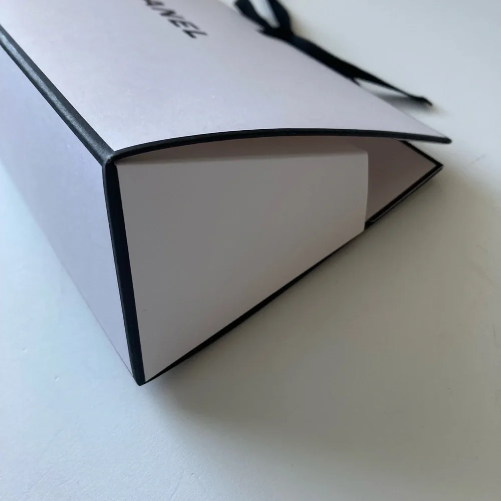 Chanel Origami Small White Paper Gift Bag Box with Ties